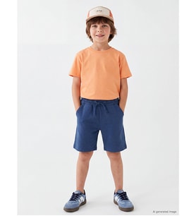 LCW Kids Lacivert Beli Lastikli Erkek Çocuk Şort