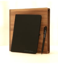 Kişiye Özel Ahşap Kutusunda A/5 Defter & Metal Tükenmez Kalem (Siyah)