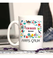 Fen Bilgisi Öğretmenine Özel Öğretmenler Günü Hediyesi Kişiye Özel Kupa Bardak