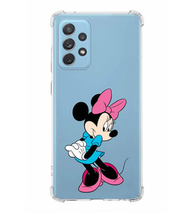 Samsung Galaxy A72  Köşe Korumalı Antişok Kapak Minnie Mouse Tasarımlı Şeffaf  Kılıf
