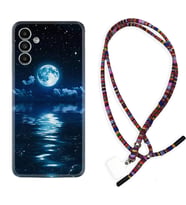 Samsung A23 A31 A32 A50 A51 A52 A53 A70 Kılıf Boyun Asklı Rasta Silikon Night Moon 1133