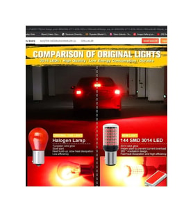 Tiger Marketing P21W 144 LED Canbus Geri Vites Ampulü Kırmızı
