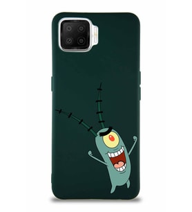 Oppo A73 Soft Premier Kapak Plankton Tasarımlı Silikon Kılıf - Yeşil (Şeffaf)