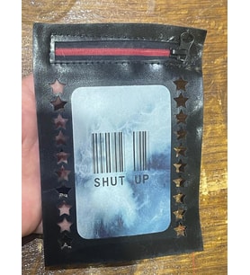 13X9 CM FERMUARLI DERİ BARKOD GÖRSELLİ APLİKE ARMA DİKİŞ AKSESUARI