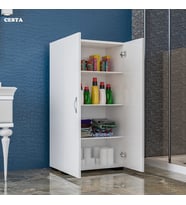 Modilayn Banyo Dolabı 2 Kapaklı 4 Raflı Çok Amaçlı Dolap (Beyaz)