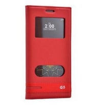 Zore G5 ile Uyumlu Elite Serisi Pencereli Kapaklı Kılıf Kırmızı