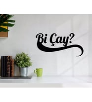 BK Home Bi Çay Ahşap Duvar Yazısı-3 (Siyah)