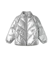 Name it kids Nkfmisty Puffer Çocuk Günlük Mont 13233969-SILVER Gri (Çok Renkli)