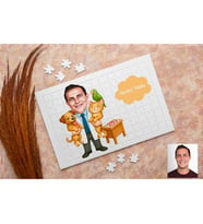Veteriner Erkek Karikatürlü Kişiye Özel Puzzle