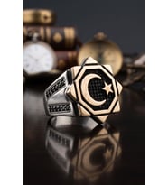 Ay Yıldızlı - AYYILDIZLI 925 Ayar Gümüş Erkek Yüzük 903125