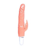 20 cm Klitoris Uyarıcılı Titreşimli Vibratör Dildo Penis (Ten)