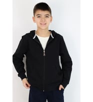 Breeze Erkek Çocuk Hırka Basic Kapüşonlu Fermuarlı 6-10 Yaş, Siyah