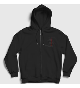 Presmono Unisex Siyah Sins Movie Seven Se7en Fermuarlı Kapüşonlu Sweatshirt 540040tt