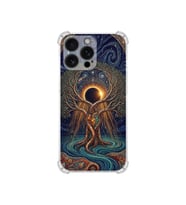 PrintiFy Apple iPhone 16promax ile Uyumlu Simya Serisi Kozmik Denge Tasarımlı Uv Baskılı Köşe Korumalı Antişok Kılıf