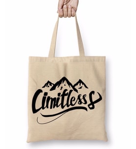 Cimitless Limitless Logo Preto Bez Çanta Uzun Saplı