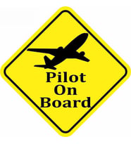 Pilot On Board Araç oto Sticker 18 Cm