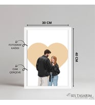 Karikatür poster tablo, Çerçeve, Kişiye Özel, Konsept, Sevgiili Arkadaş (30x40) (Beyaz)