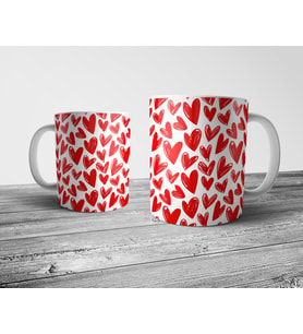 Pixxa Kalp Emoji Sevgili Valentine Kupa Bardak Model 1