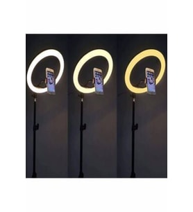 Pazariz  Led Tripod Işıklı Telefon Tutucu Makyaj Işığı Ring Light 10 Inç + 2.1 M