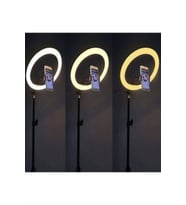 Pazariz  Led Tripod Işıklı Telefon Tutucu Makyaj Işığı Ring Light 10 Inç + 2.1 M