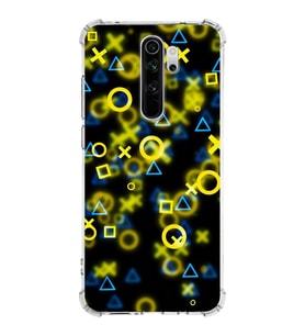 Xiaomi Redmi Note 8 Pro Köşe Korumalı Antişok Kapak Semboller Tasarımlı Şeffaf Silikon Kılıf