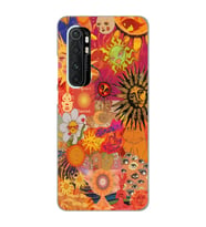 Xiaomi Mi Note 10 Lite Uyumlu Vintage Kolaj Desenli Şeffaf Telefon Kılıfı