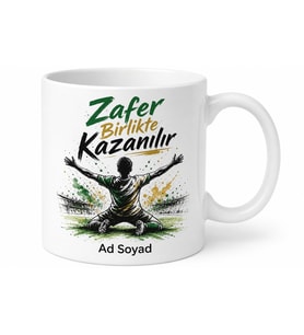 Futbol Gol Sevinci Çizimli Taraftar Kupa Bardak Hediye Porselen Mug