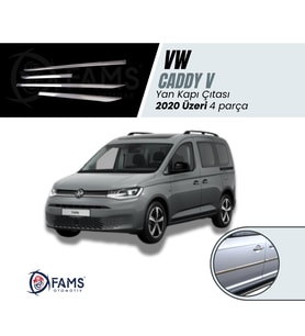 VW CADDY V 2020 Üzeri Krom Yan Kapı Çıtası 4 kapı Paslanmaz Çelik
