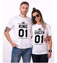 Tshirthane King 01 Queen Sevgili Kombinleri Tshirt Kombini (Tek Ürün Fiyatıdır.)
