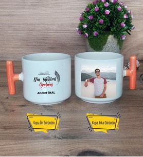 Din Kültürü Öğretmeni  Kupa Bardak Fotoğraflı T Turuncu Kulplu Öğretmenler Günü Hediyesi Din Kültürü Öğretmeni ne Hediye