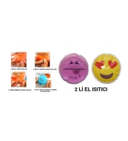 KALP EMOJİ PEMBE CEYLAN CEP SOBASI,EL ISITICI,2 ADET SICAK SU TORBASI PVC  9cm