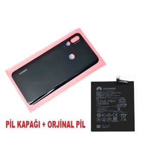 Tkgz Huawei Uyumlu Y9 Prime 2019 Arka Pil Batarya Kapağı + PİL SİYAH