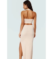 Şık V Yaka Fitted Örme Bluz Etek Plaj Takımı Görünüm Modern Stil Premium Kalite (34)