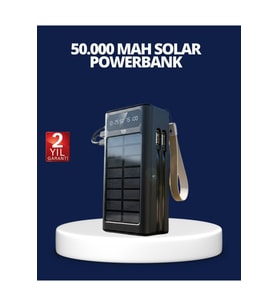 Güneş Panelli Powerbank LED Işıklı Taşınabilir Şarj Cihazı