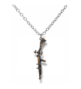 Mat Siyah Barrett REC7 Piyade Tüfeği Figürlü Kolye – Unisex Metal Askerî Tarz Takı (Gümüş)