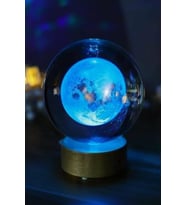 Renk Değiştiren Led Işıklı Dolunay Pilli Cam Küre 6 Cm