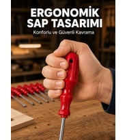 Çelik 7'li Tornavida Seti Ergonomik Sap Profesyonel Kullanım