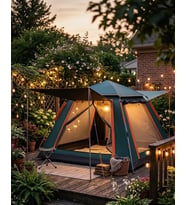 Geniş Aile Kamp Çadırı 240x210 Cm Güneşlikli Otomatik Kurulum Outdoor Çadır