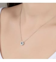 Swarovski Taşlı Gümüş Tektaş Bayan Kolye