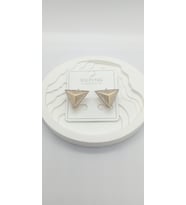 Gold Renk Üçgen Desen Vip Küpe