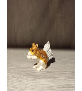 Swarovski Taşlı Sincap Mücevherlik / Dekoratif Biblo (Beyaz)