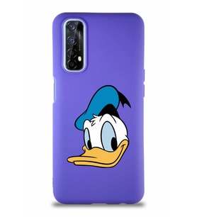 Realme 7 Soft Premier Kapak Donald Duck-B Tasarımlı Silikon Kılıf - Mor (Şeffaf)