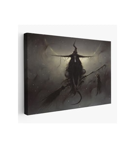 Süpürgesi'nde Uçan Cadı Tablosu Witches Halloween-6564
