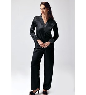 pilelistore Freshness 9950-pt Saten Dantel Detaylı Pijama Takımı (Siyah)