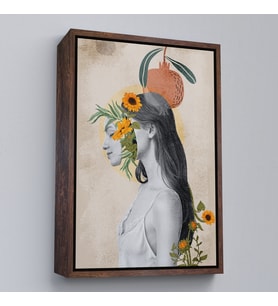 Çerçeveli Pop Art Soyut Kadın Tablosu (Beyaz)