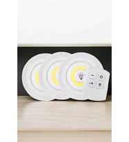 Spot Lamba Led Işık 3'lü Uzaktan Kumandalı Pilli Yapışkanlı Kablosuz