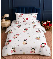 MORE HOME Müslin Bebek Nevresim Takımı %100 Pamuk Uğur Böceği Kırmızı