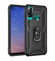 Huawei P40 Lite E Kılıf Yüzüklü Zırh Tank Vega (Siyah)