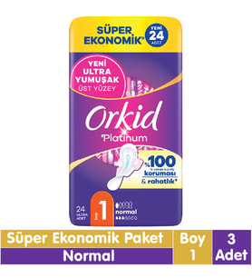 Orkid Platinum Normal Ped Süper Ekonomik Paket 24x3 72 Adet