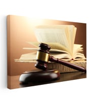 Kanvas Tablo Açık Hukuk Kitabı Ve Tokmak Avukat Tablosu Ev Ofis Duvar Dekoru